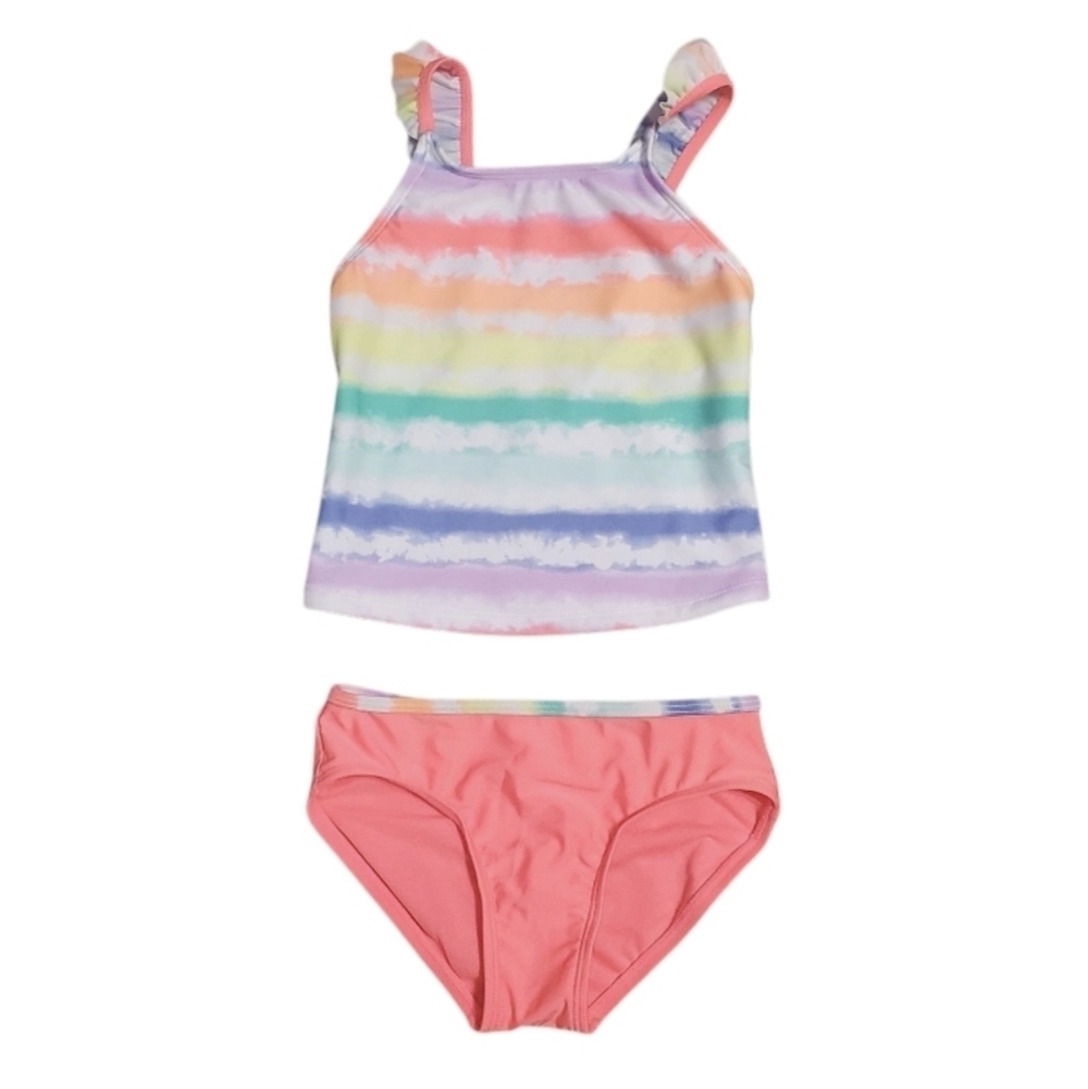 NWT Cat & Jack Girl's 2 PC Tie-Dye Tankini Swimsuit XS 4/5